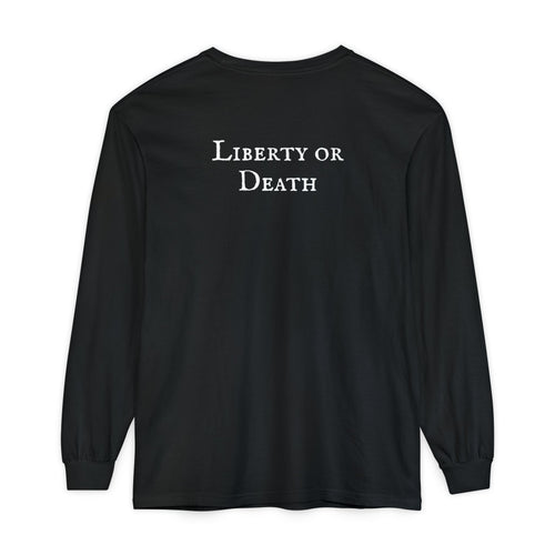 Liberty or Death Long Sleeve T-Shirt — Patriot Skull & Swords Military Graphic