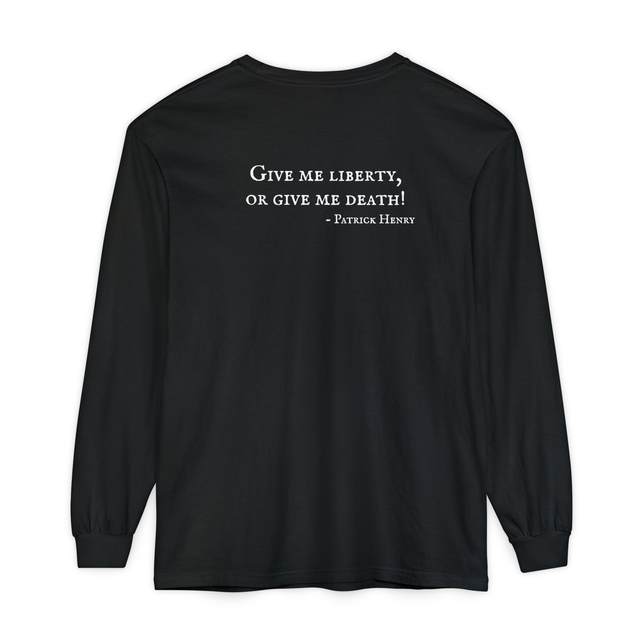 Long Sleeve T-Shirt - Tiny Black Cat Graphic Chest Print