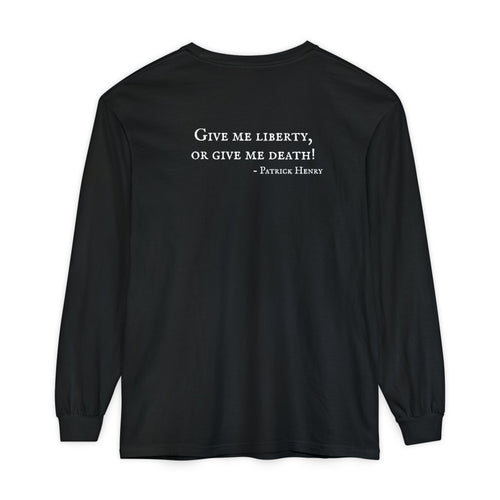 Long Sleeve T-Shirt - Tiny Black Cat Graphic Chest Print
